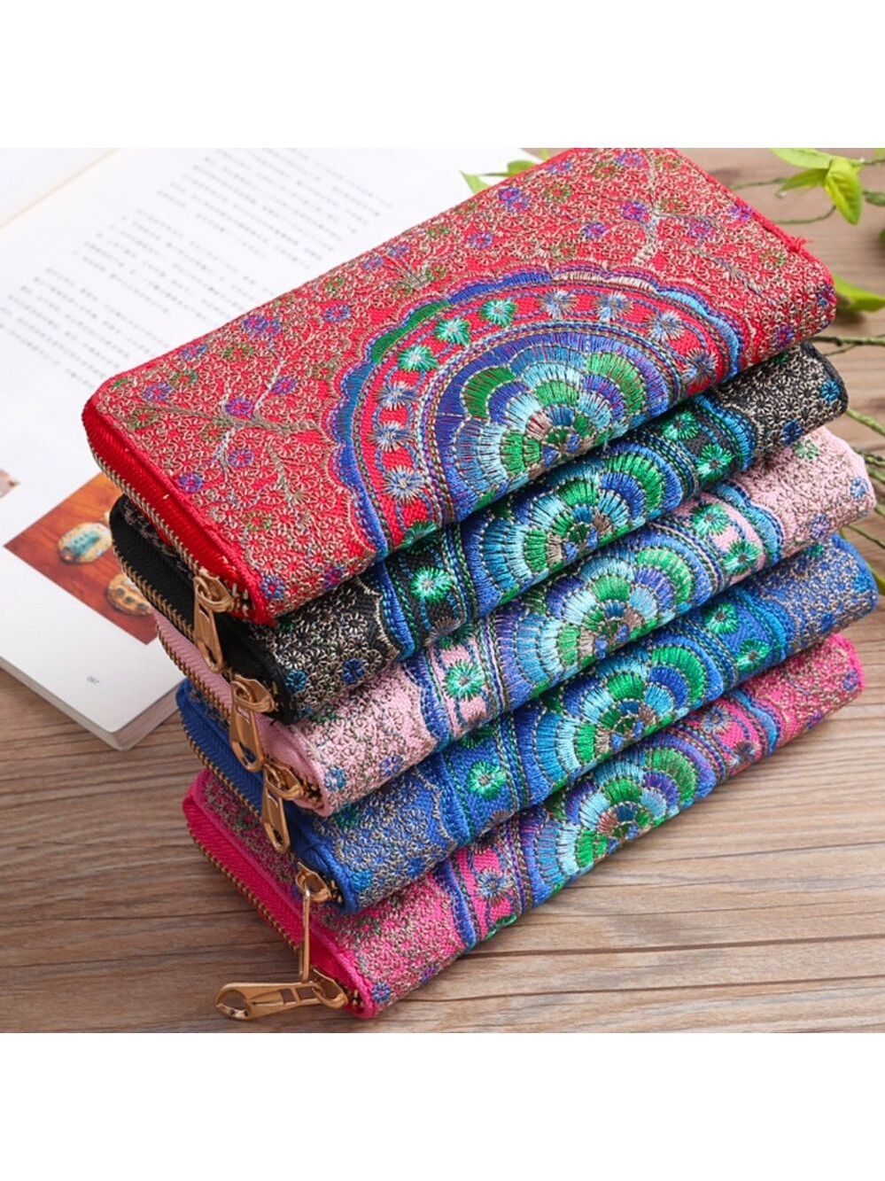 Artisan Embroidered Wallets - Colors & Styles Available - Picture 11 of 16